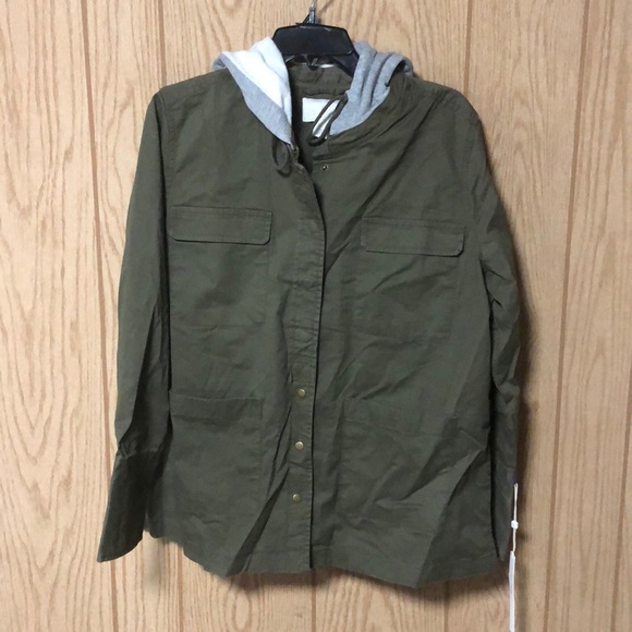 Caslon Jackets & Blazers - ⭐️CASLON Green Utility Jacket With Hood